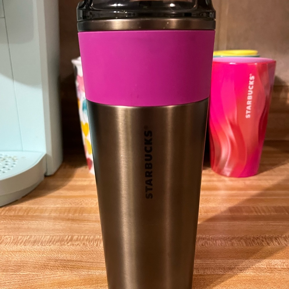 Starbucks Stainless Steel Tumbler with Purple Accent